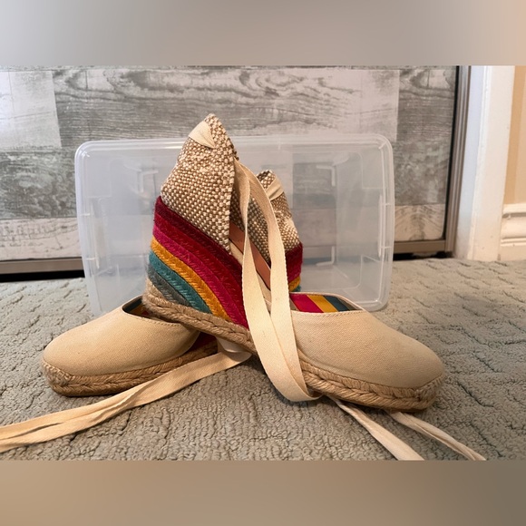 Castaner x Paul Smith rainbow lace-up espadrille wedges size 37 🌈 - Picture 3 of 7